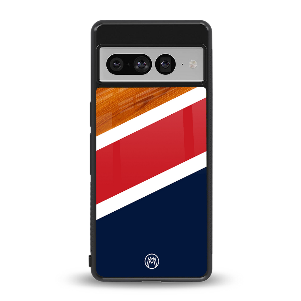 minimalistic wooden pattern back phone cover | glass case for google pixel 7 pro