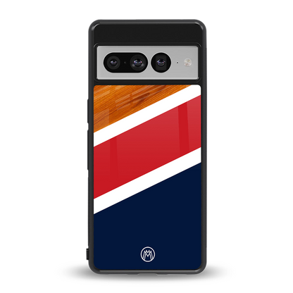 minimalistic wooden pattern back phone cover | glass case for google pixel 7 pro