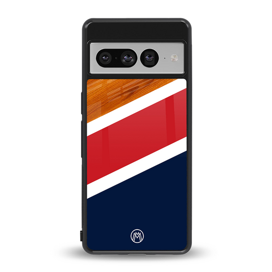 minimalistic wooden pattern back phone cover | glass case for google pixel 7 pro