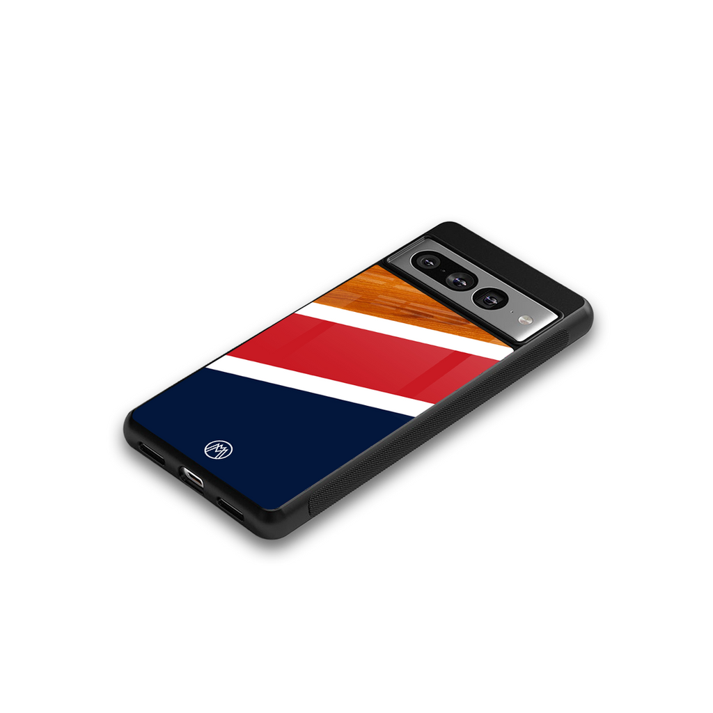minimalistic wooden pattern back phone cover | glass case for google pixel 7 pro