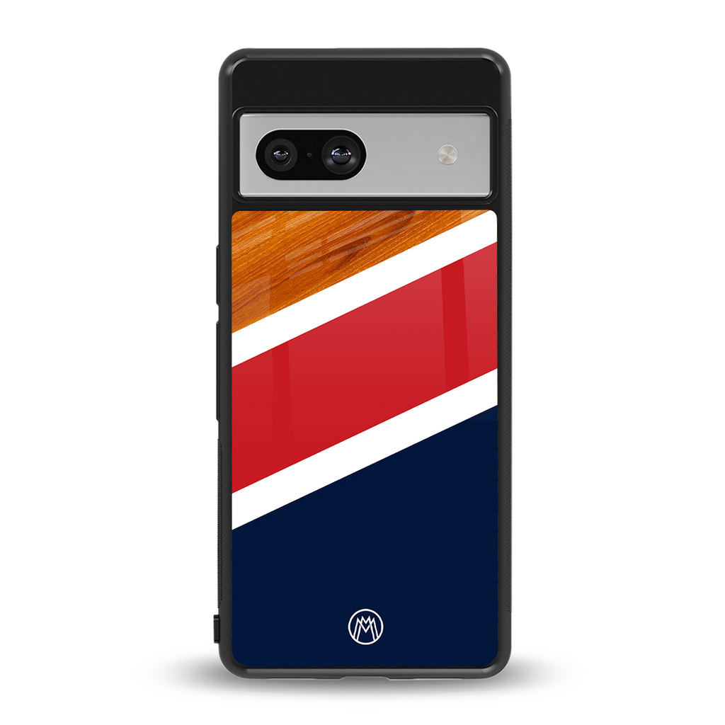 minimalistic wooden pattern back phone cover | glass case for Google Pixel 7