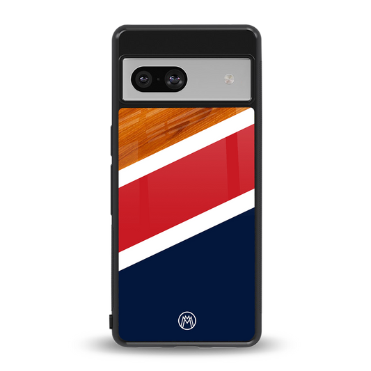 minimalistic wooden pattern back phone cover | glass case for Google Pixel 7A