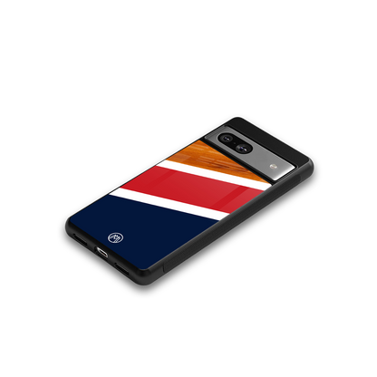 minimalistic wooden pattern back phone cover | glass case for Google Pixel 7A