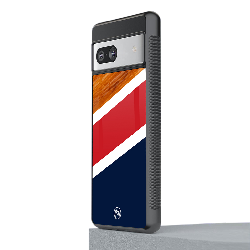 minimalistic wooden pattern back phone cover | glass case for Google Pixel 7