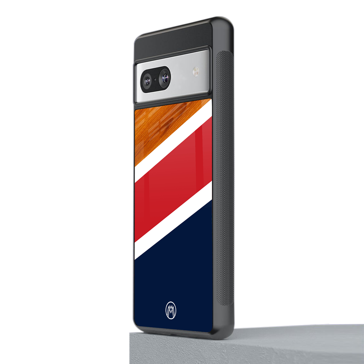 minimalistic wooden pattern back phone cover | glass case for Google Pixel 7A