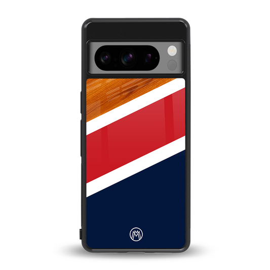 minimalistic wooden pattern back phone cover | glass case for google pixel 8 pro