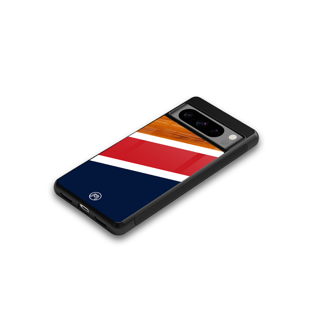 minimalistic wooden pattern back phone cover | glass case for google pixel 8 pro