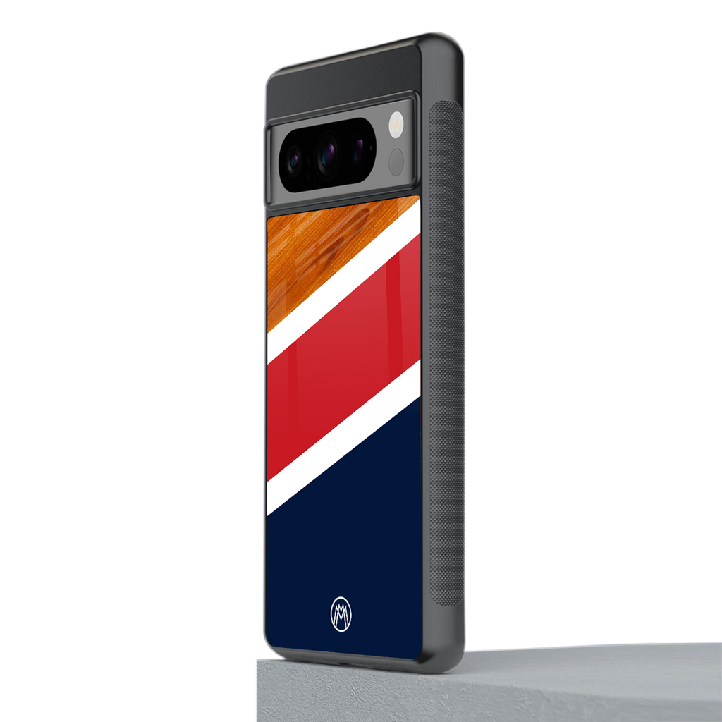 minimalistic wooden pattern back phone cover | glass case for google pixel 8 pro
