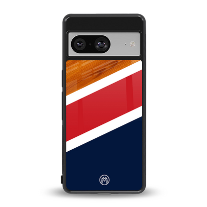 minimalistic wooden pattern back phone cover | glass case for Google Pixel 8