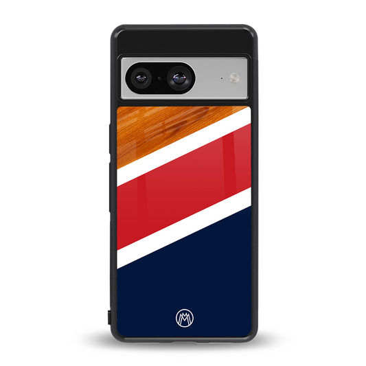 minimalistic wooden pattern back phone cover | glass case for Google Pixel 8