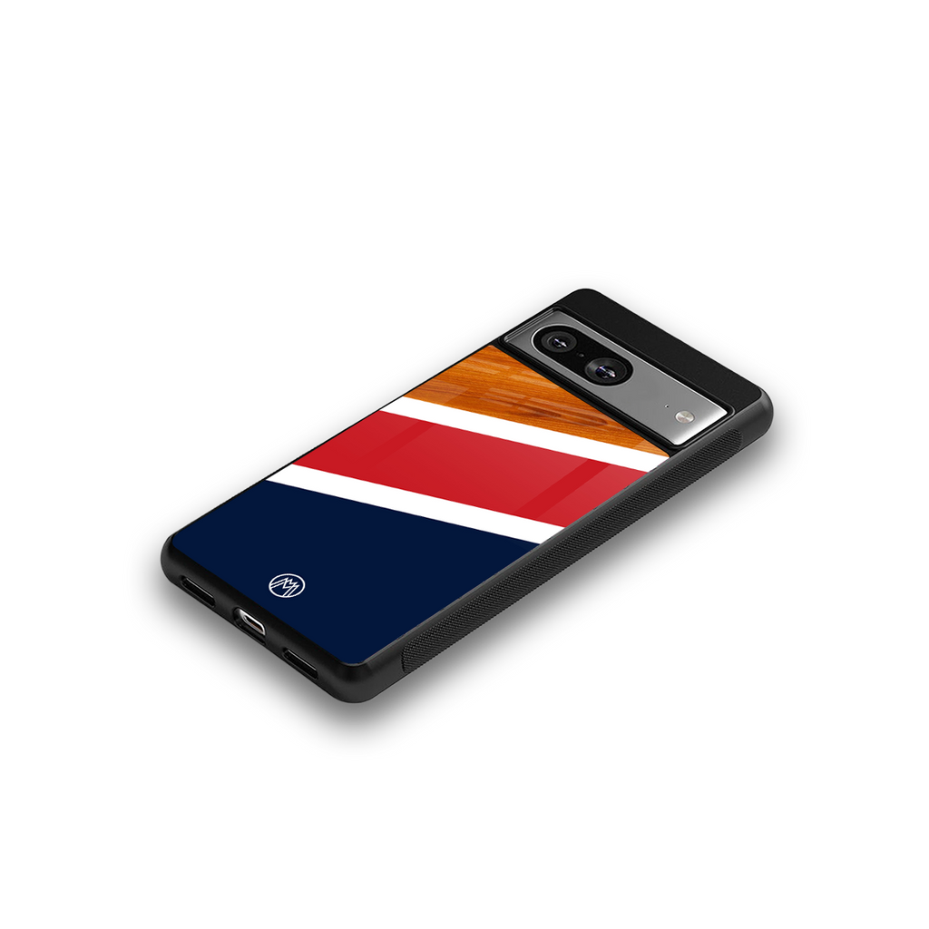 minimalistic wooden pattern back phone cover | glass case for Google Pixel 8