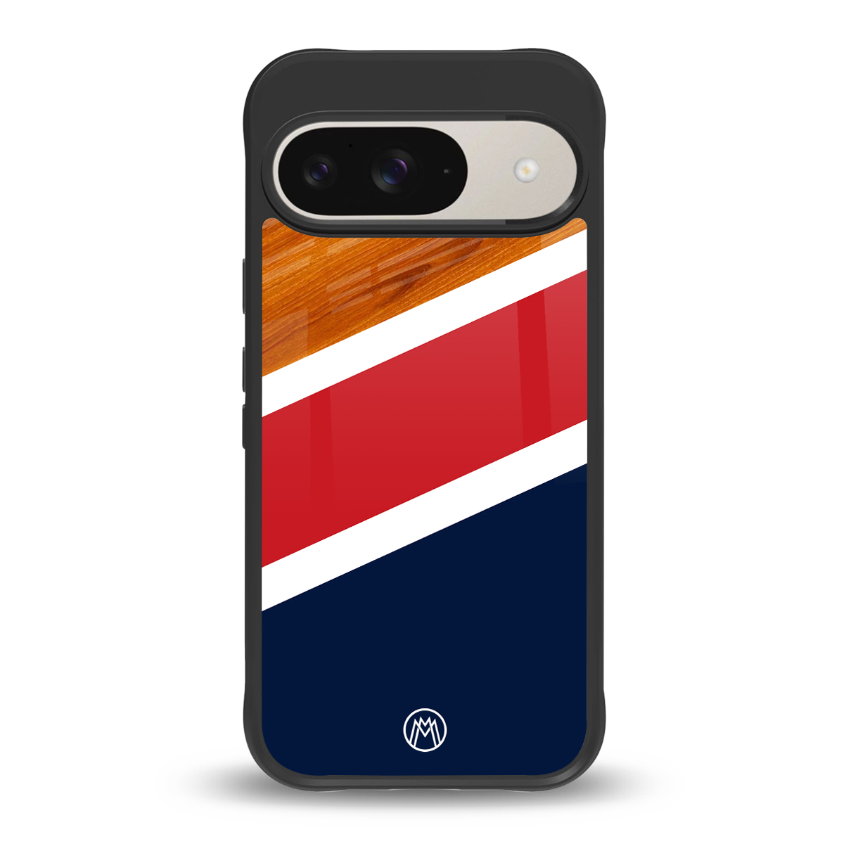 minimalistic wooden pattern back phone cover | glass case for google pixel 9