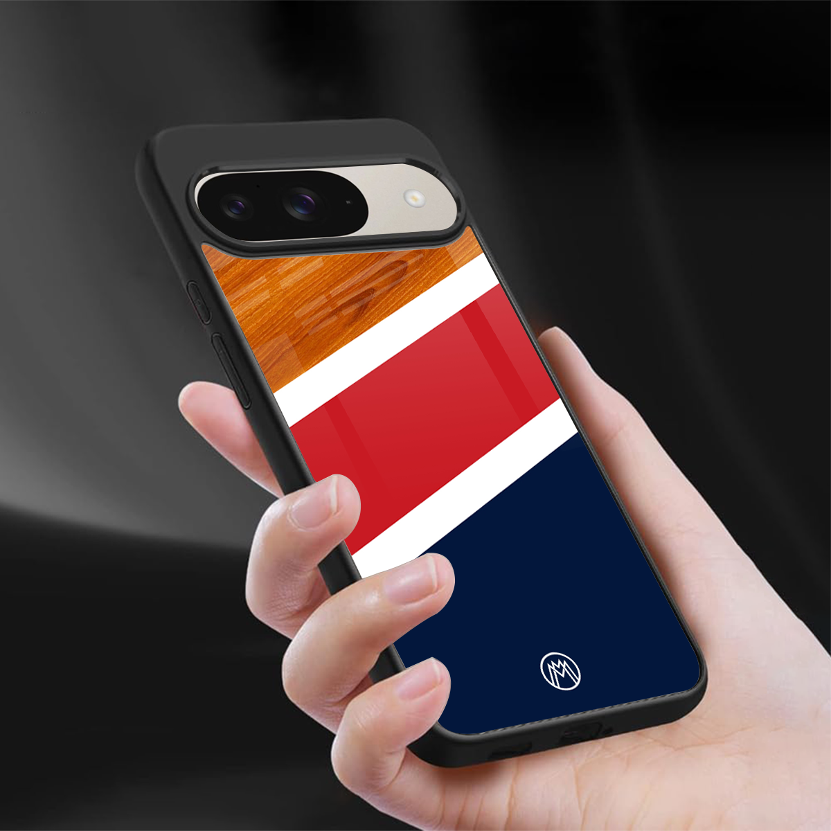 minimalistic wooden pattern back phone cover | glass case for google pixel 9
