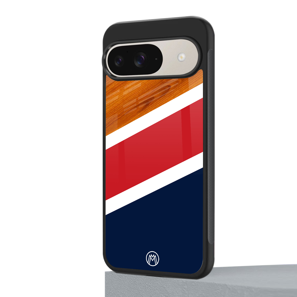 minimalistic wooden pattern back phone cover | glass case for google pixel 9