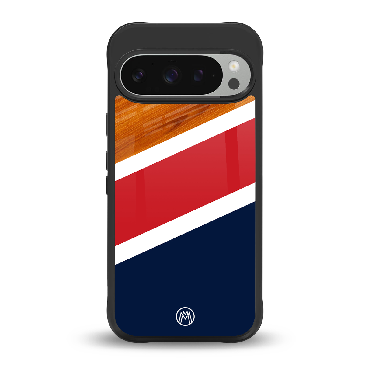 minimalistic wooden pattern back phone cover | glass case for google pixel 9 pro