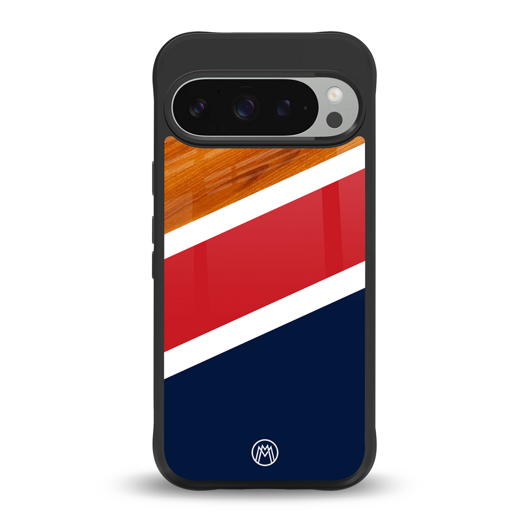 minimalistic wooden pattern back phone cover | glass case for google pixel 9 pro xl