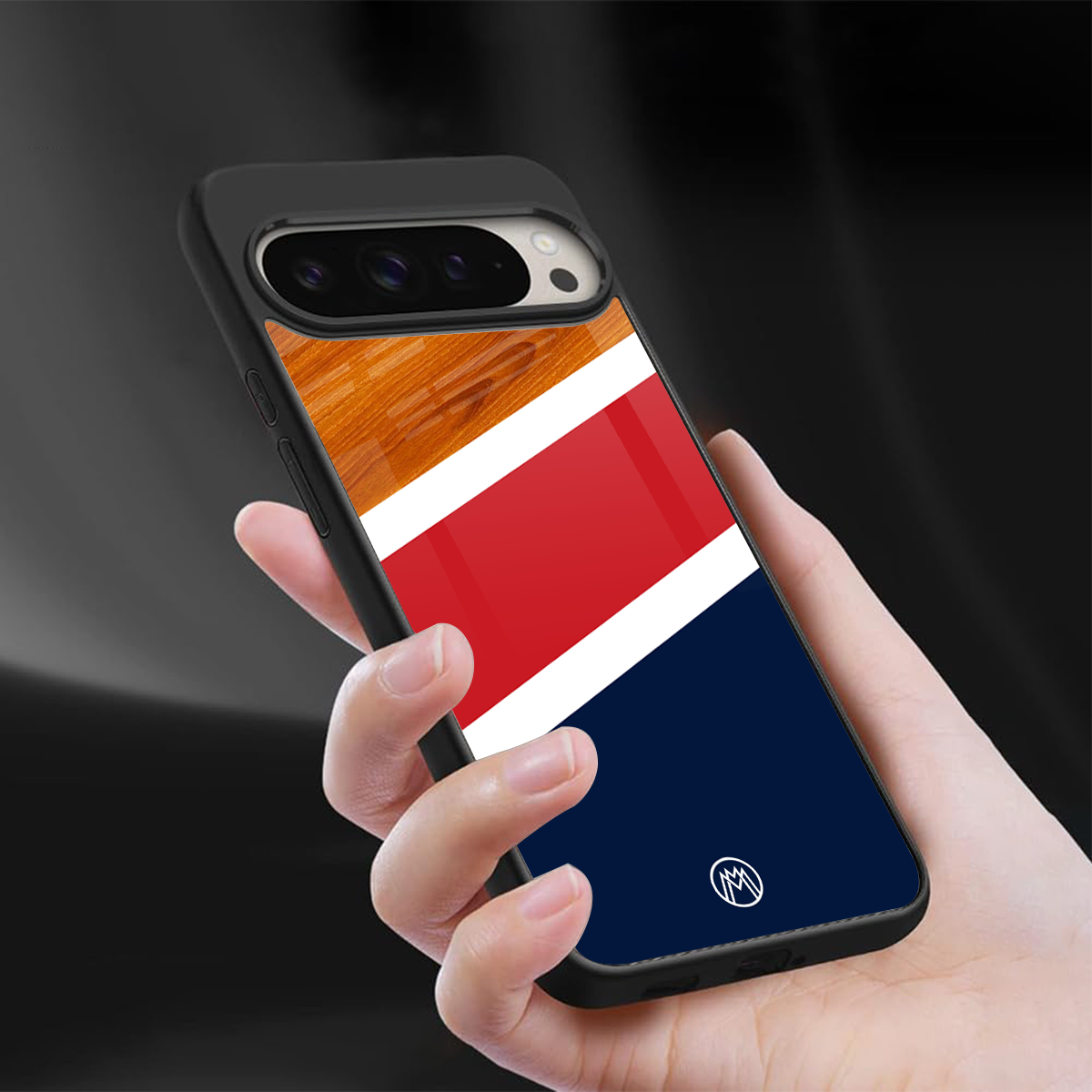 minimalistic wooden pattern back phone cover | glass case for google pixel 9 pro