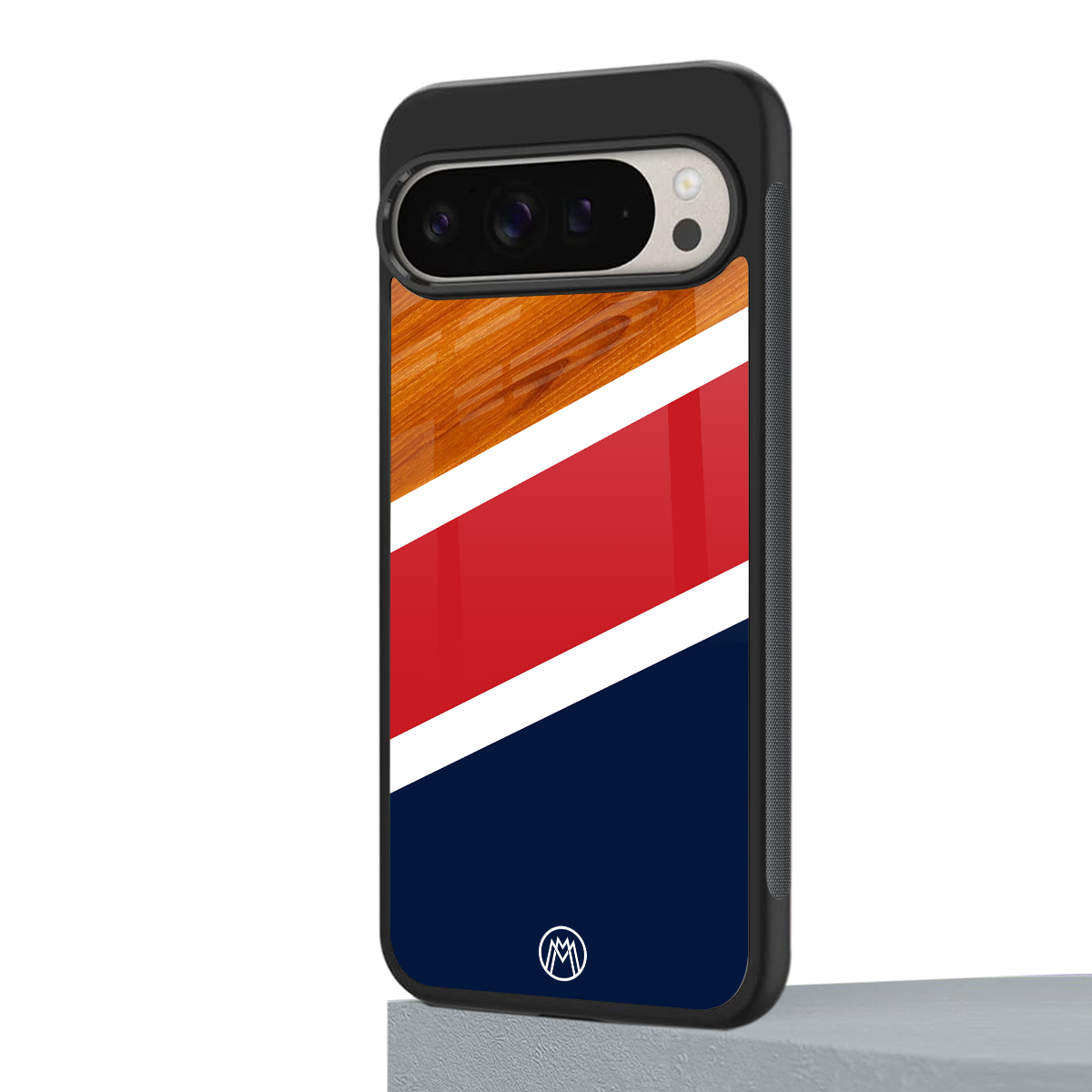 minimalistic wooden pattern back phone cover | glass case for google pixel 9 pro xl