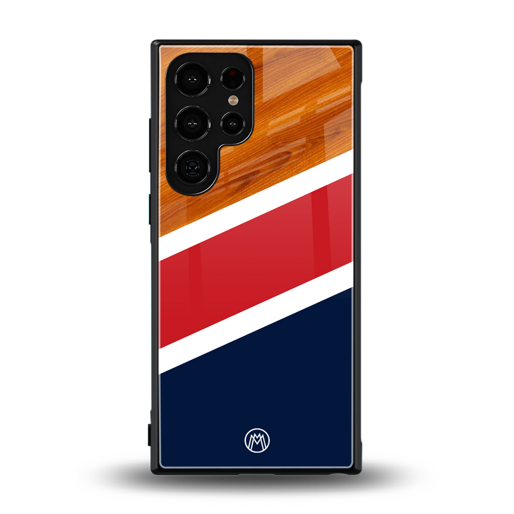 minimalistic wooden pattern back phone cover | glass case for samsung galaxy s23 ultra