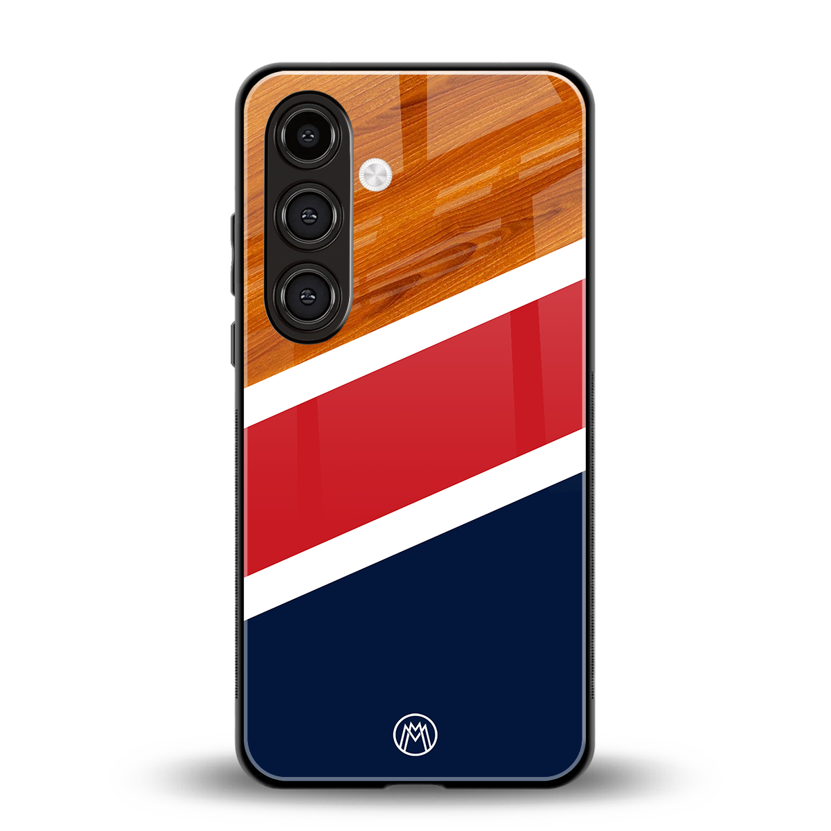 minimalistic wooden pattern back phone cover | glass case for samsung galaxy s24 fe