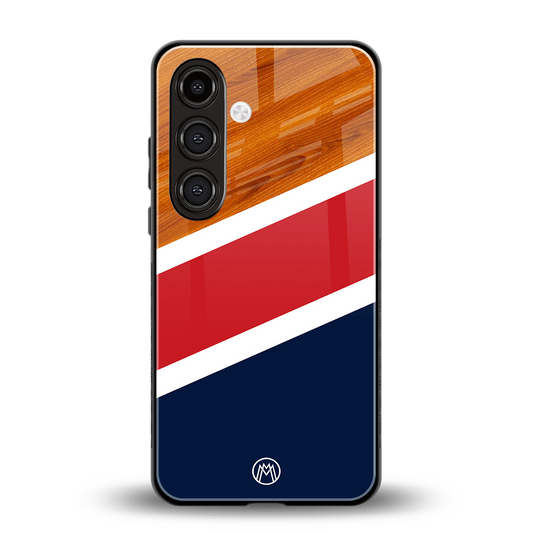 minimalistic wooden pattern back phone cover | glass case for samsung galaxy s24 fe
