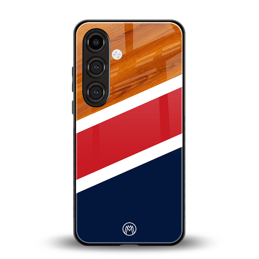 minimalistic wooden pattern back phone cover | glass case for samsung galaxy s23 plus