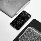 minimalistic black aesthetic collage back phone cover | glass case for nothing phone 2a