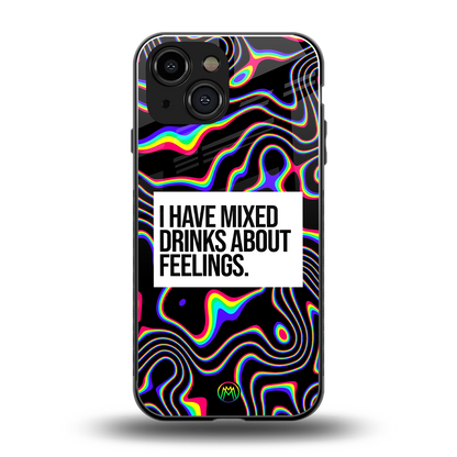 mixed emotions back phone cover | glass case for iphone 13 mini