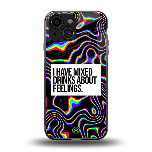 mixed emotions back phone cover | glass case for iphone 13 mini