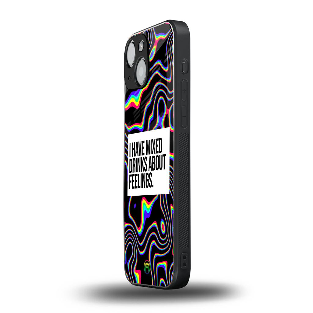 mixed emotions back phone cover | glass case for iphone 13 mini