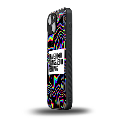 mixed emotions back phone cover | glass case for iphone 13 mini