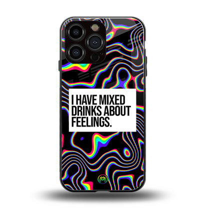 mixed emotions back phone cover | glass case for iphone 13 pro max