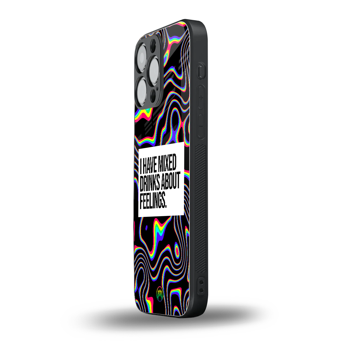 mixed emotions back phone cover | glass case for iphone 13 pro max