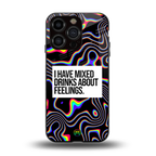 mixed emotions back phone cover | glass case for iphone 13 pro