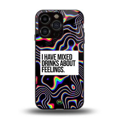 mixed emotions back phone cover | glass case for iphone 13 pro