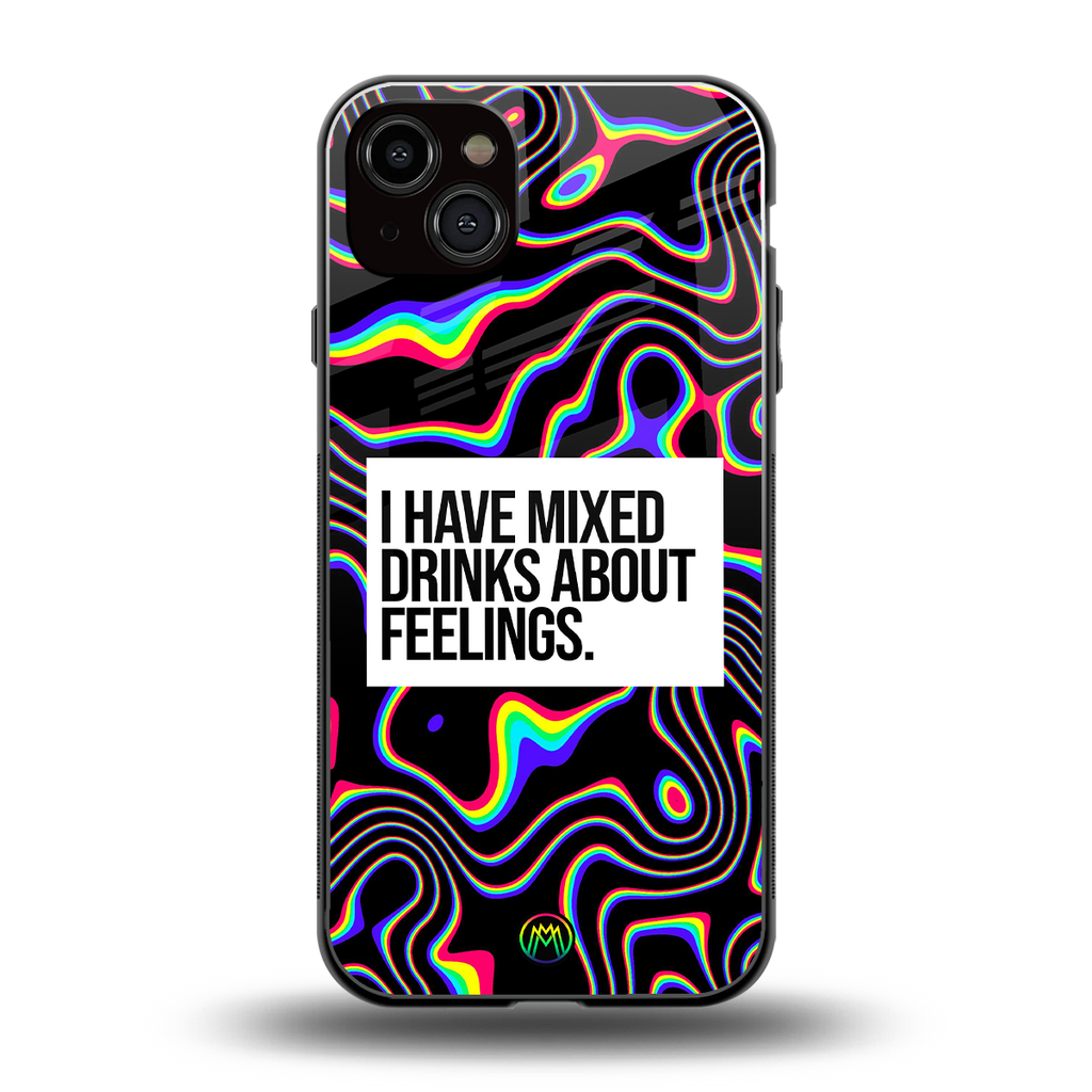 mixed emotions back phone cover | glass case for iphone 15 plus