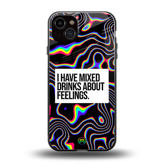 mixed emotions back phone cover | glass case for iphone 15 plus