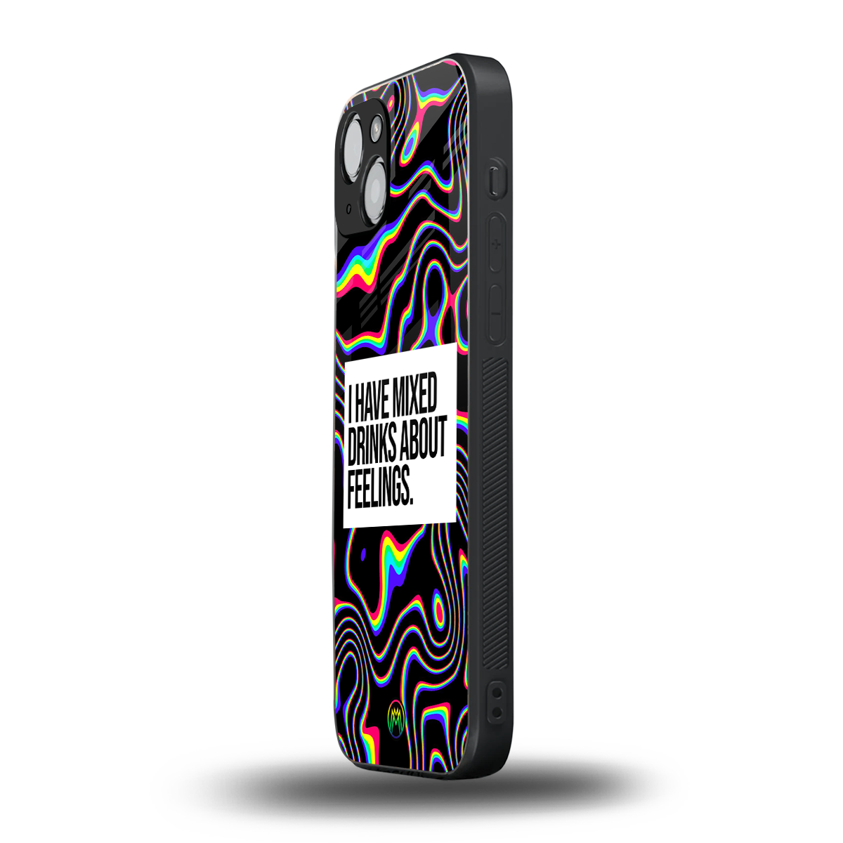 mixed emotions back phone cover | glass case for iphone 15 plus