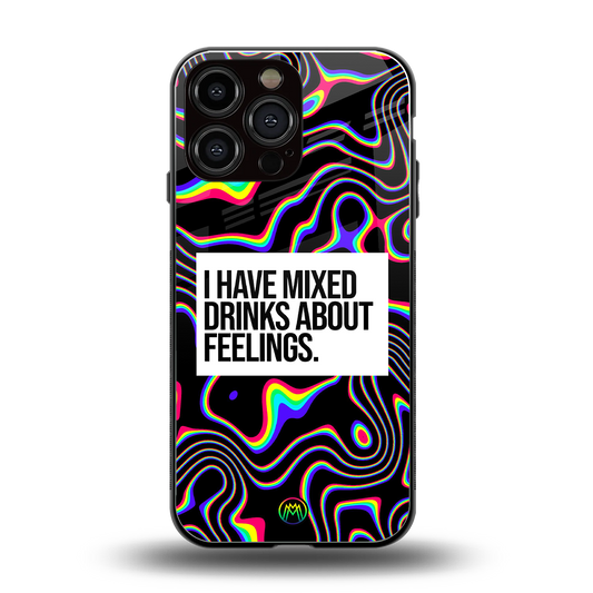 mixed emotions back phone cover | glass case for iphone 15 pro max