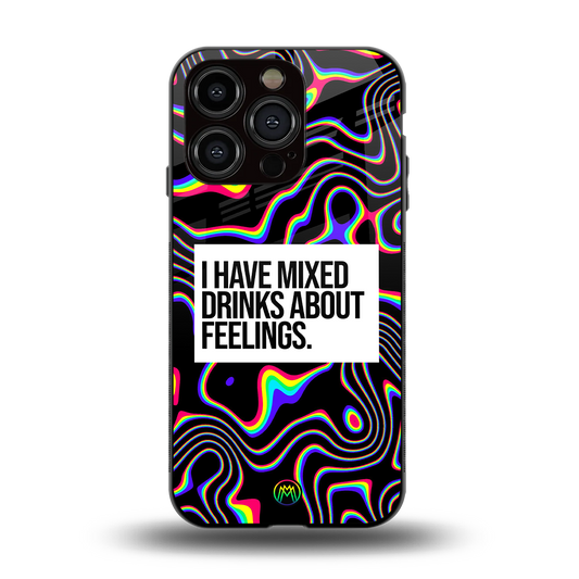 mixed emotions back phone cover | glass case for iphone 15 pro