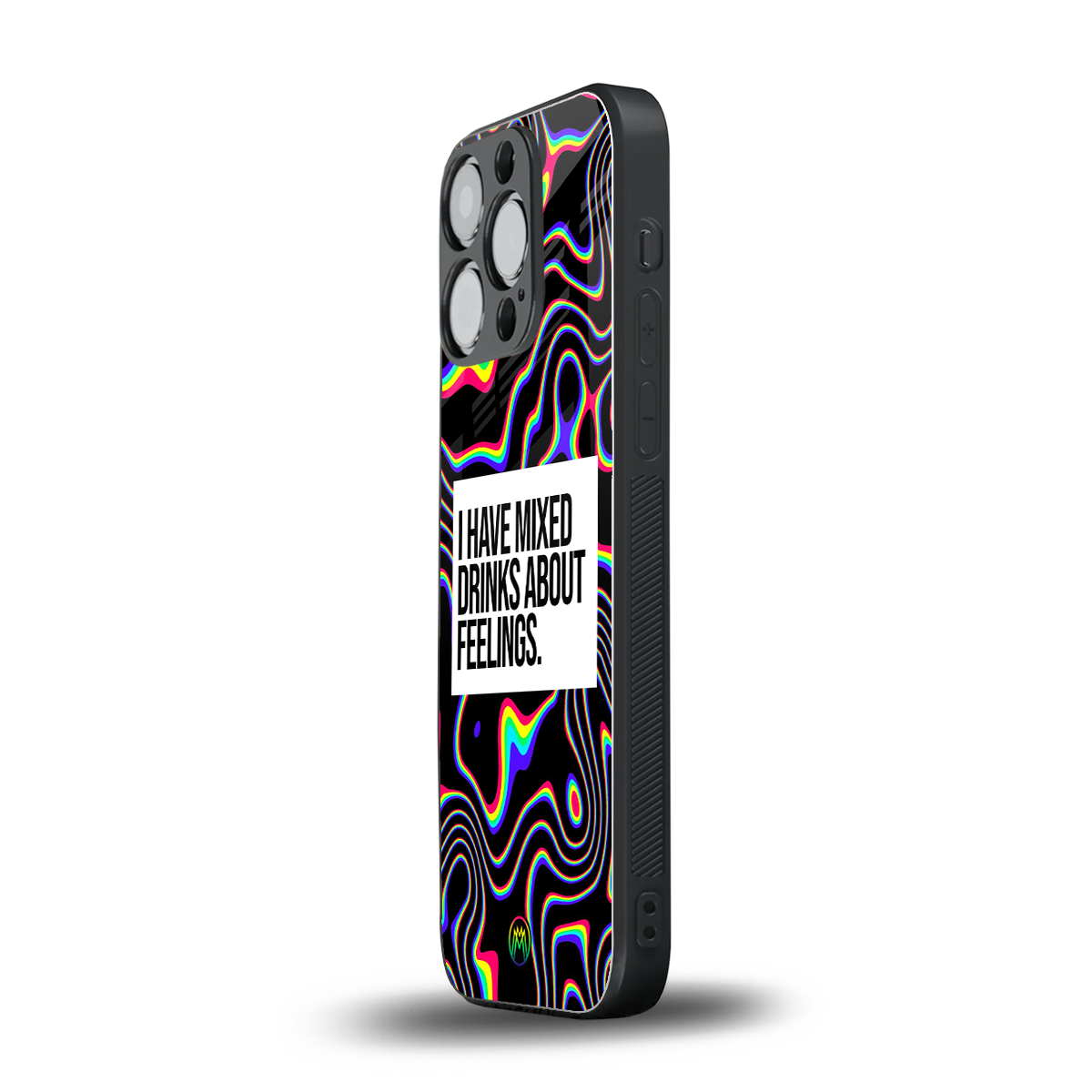 mixed emotions back phone cover | glass case for iphone 14 pro