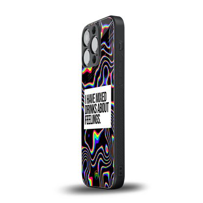 mixed emotions back phone cover | glass case for iphone 14 pro
