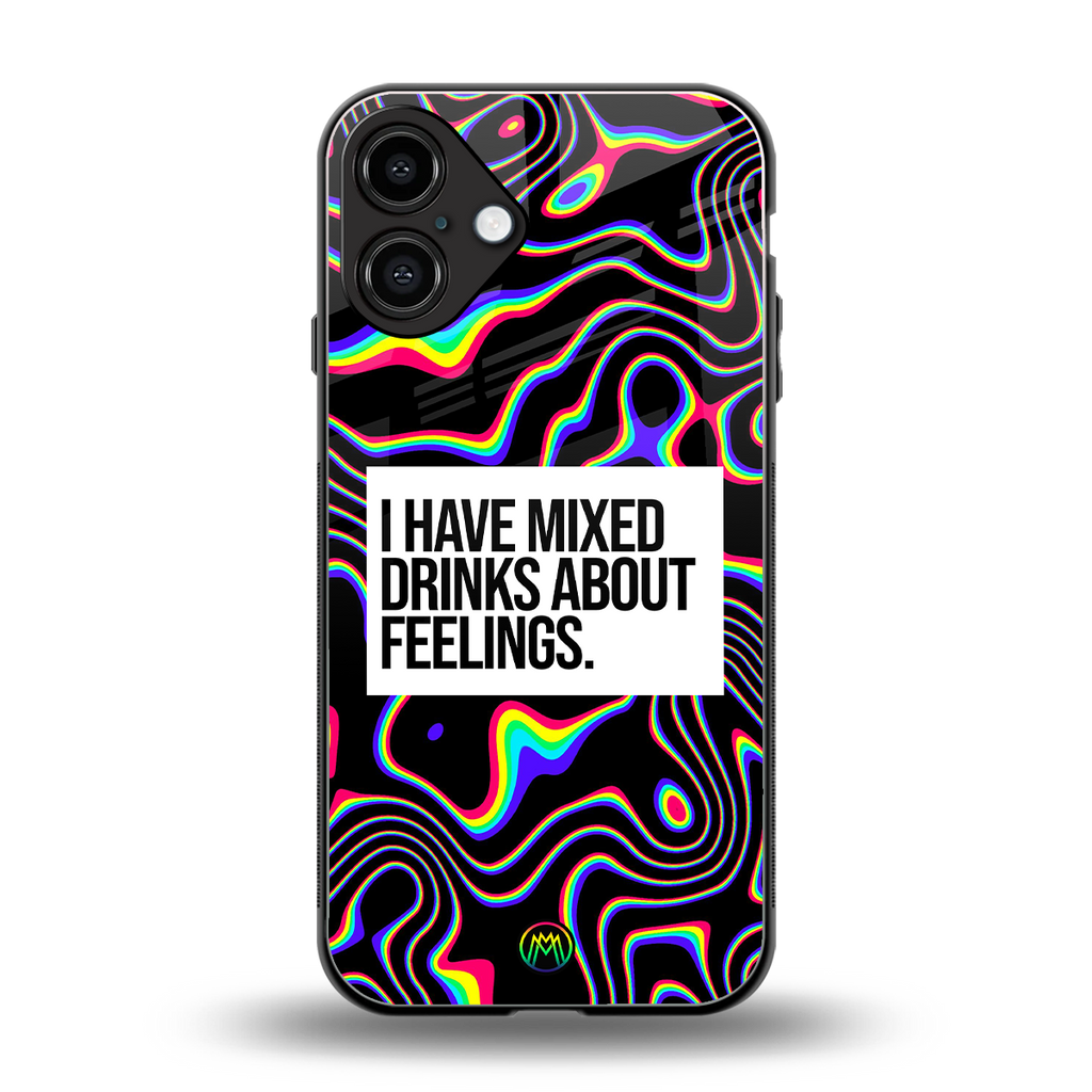 mixed emotions back phone cover | glass case for iphone 16 plus