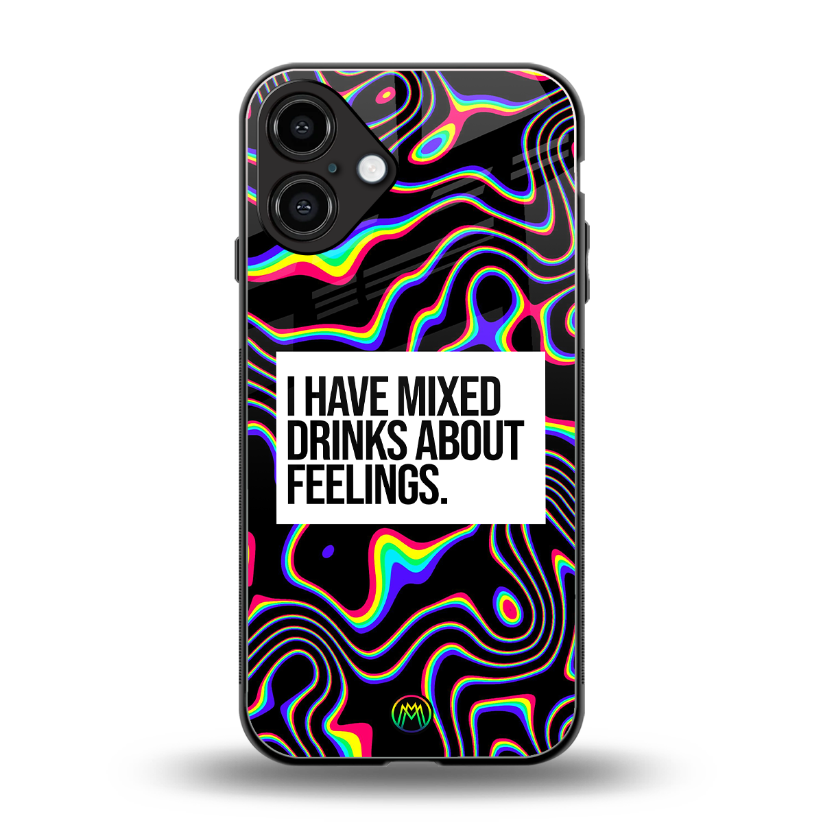 mixed emotions back phone cover | glass case for iphone 16 plus
