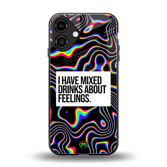 mixed emotions back phone cover | glass case for iphone 16 plus