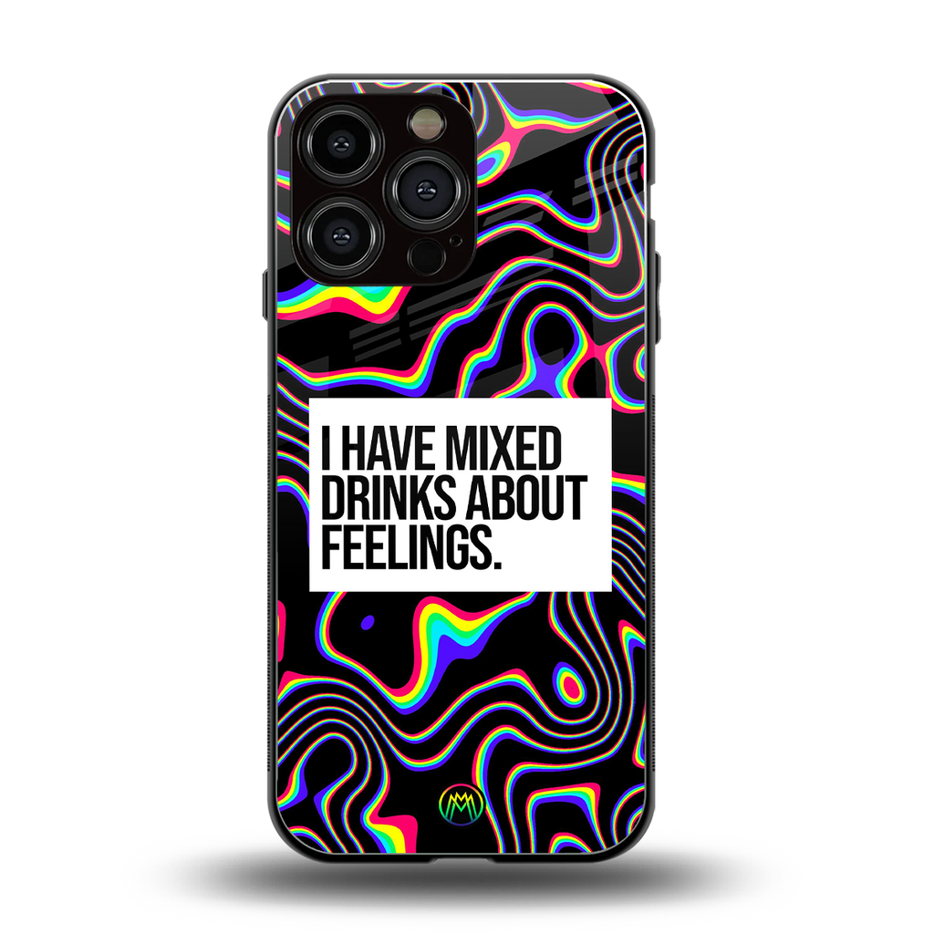 mixed emotions back phone cover | glass case for iphone 16 pro max