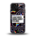 mixed emotions back phone cover | glass case for iphone 16 pro max