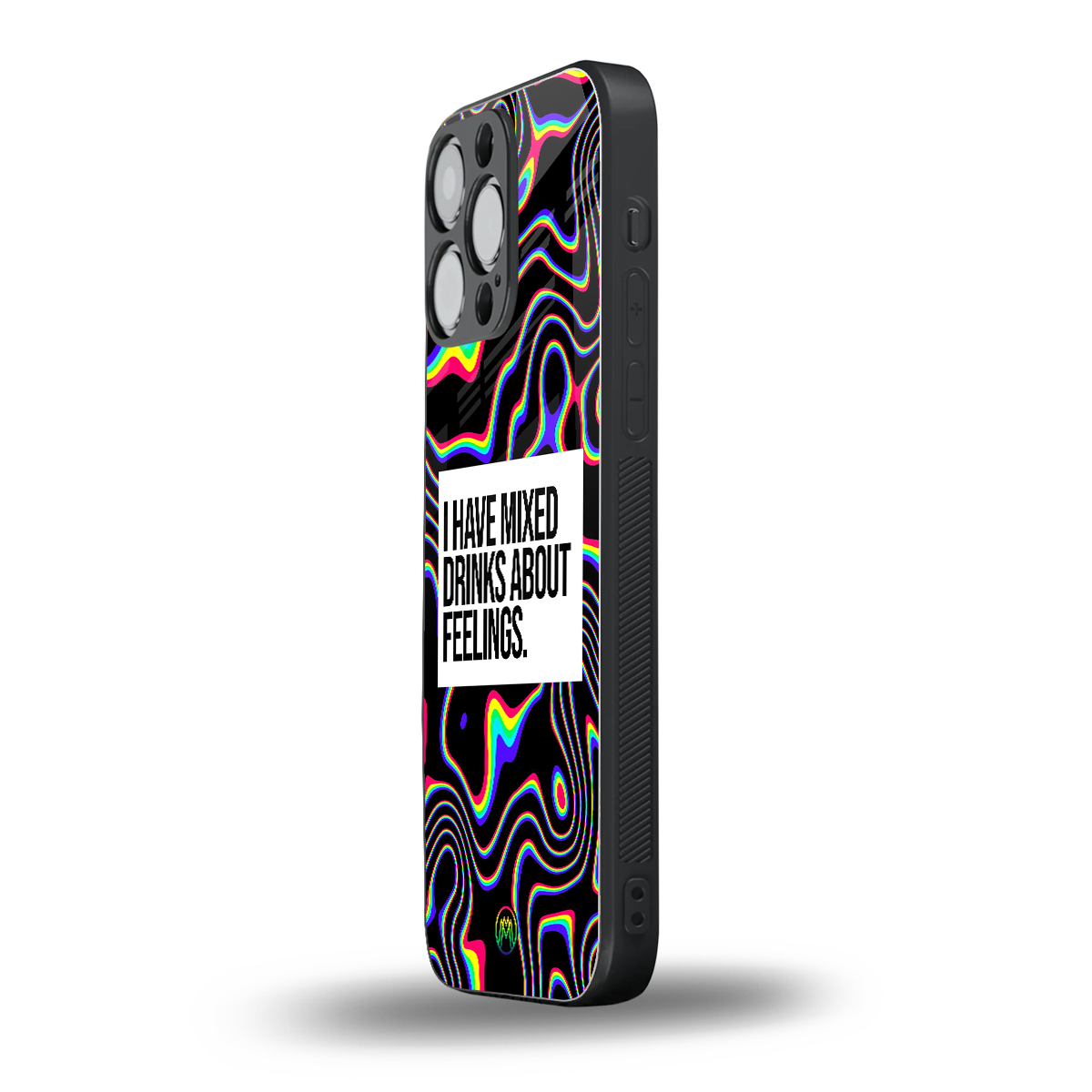 mixed emotions back phone cover | glass case for iphone 16 pro max
