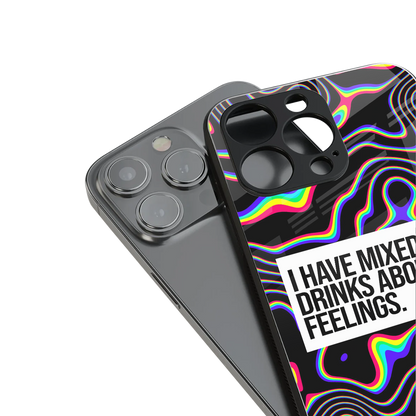 mixed emotions back phone cover | glass case for iphone 13 pro max