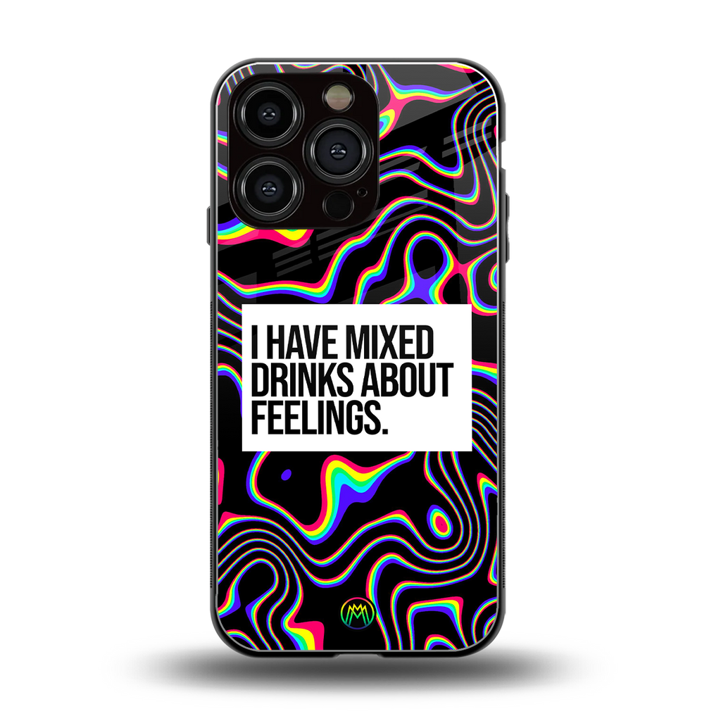 mixed emotions back phone cover | glass case for iphone 16 pro